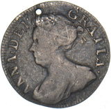1709 Threepence (Holed) - Anne British Silver Coin