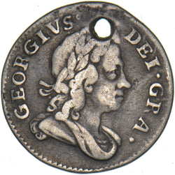 1727 Threepence (Holed) - George I British Silver Coin