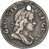 1727 Threepence (Holed) - George I British Silver Coin