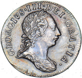 1762 Threepence - George III British Silver Coin - Nice