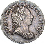 1762 Threepence - George III British Silver Coin - Nice
