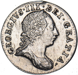 1763 Threepence - George III British Silver Coin - Very Nice