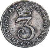 1763 Threepence - George III British Silver Coin