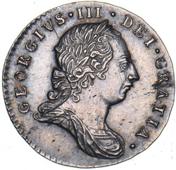 1786 Threepence - George III British Silver Coin - Very Nice