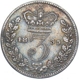 1835 Threepence - William IV British Silver Coin - Nice