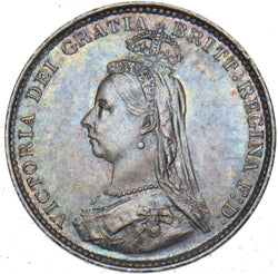 1887 Threepence - Victoria British Silver Coin - Superb
