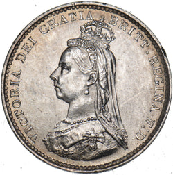 1887 Threepence - Victoria British Silver Coin - Very Nice