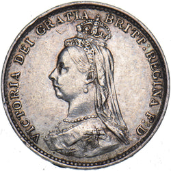 1887 Threepence - Victoria British Silver Coin - Very Nice
