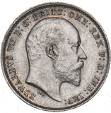 1902 Threepence - Edward VII British Silver Coin - Superb