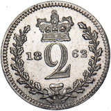 1862 Maundy Twopence - Victoria British Silver Coin - Superb