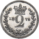1875 Maundy Twopence - Victoria British Silver Coin - Very Nice