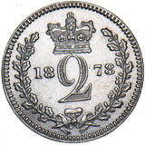 1878 Maundy Twopence - Victoria British Silver Coin - Very Nice
