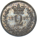 1881 Maundy Twopence - Victoria British Silver Coin - Superb