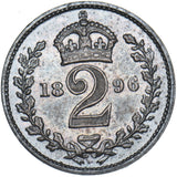 1896 Maundy Twopence - Victoria British Silver Coin - Very Nice
