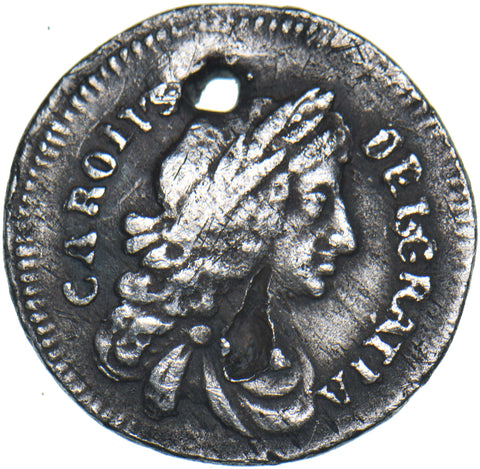 1670 Maundy Penny (Holed) - Charles II British Silver Coin