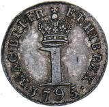 1795 Maundy Penny - George III British Silver Coin - Very Nice