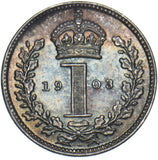 1903 Maundy Penny - Edward VII British Silver Coin - Superb