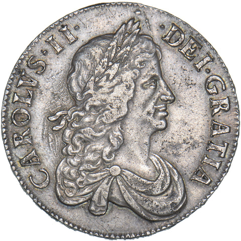 1664 Crown - Charles II British Silver Coin - Nice