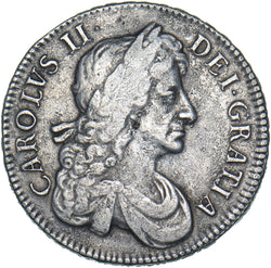 1679 Crown (4th bust.) - Charles II British Silver Coin - Nice