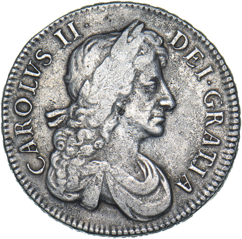 1679 Crown (4th bust.) - Charles II British Silver Coin - Nice