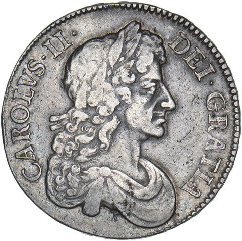 1679 Crown - Charles II British Silver Coin - Nice