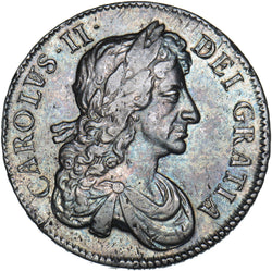 1680 Crown - Charles II British Silver Coin - Very Nice