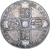 1708 E Crown (Edinburgh Mint) - Anne British Silver Coin - Nice