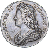 1739 Crown - George II British Silver Coin - Nice