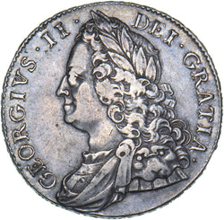 1750 Crown - George II British Silver Coin - Nice