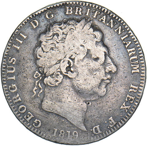 1819 LX Crown - George III British Silver Coin