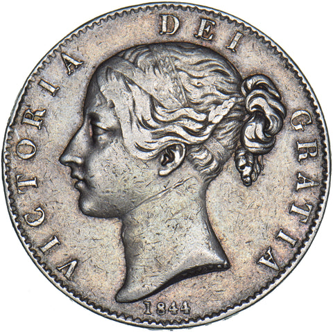 1844 Crown (Star Stops) - Victoria British Silver Coin - Nice