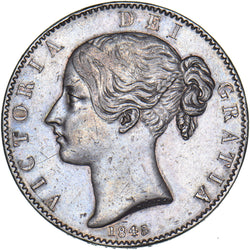 1845 Crown - Victoria British Silver Coin - Nice