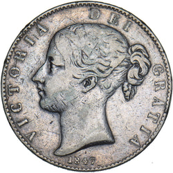 1847 Crown - Victoria British Silver Coin