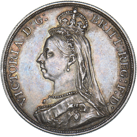 1887 Crown - Victoria British Silver Coin - Very Nice