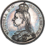 1887 Crown - Victoria British Silver Coin - Superb