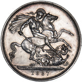 1887 Crown - Victoria British Silver Coin - Very Nice