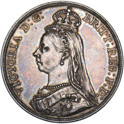 1887 Crown - Victoria British Silver Coin - Very Nice