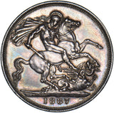 1887 Crown - Victoria British Silver Coin - Very Nice