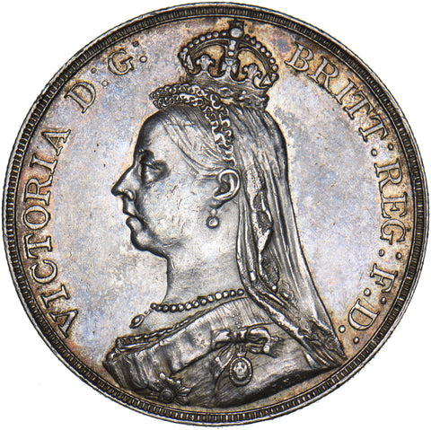 1889 Crown - Victoria British Silver Coin - Very Nice