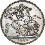 1889 Crown - Victoria British Silver Coin - Nice