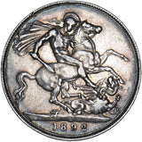 1892 Crown - Victoria British Silver Coin - Nice