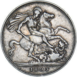 1893 LVI Crown - Victoria British Silver Coin
