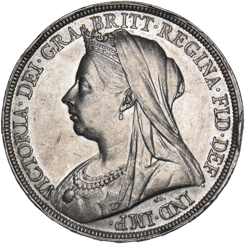 1897 LX Crown - Victoria British Silver Coin - Very Nice