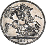 1897 LX Crown - Victoria British Silver Coin - Very Nice