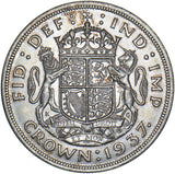 1937 Crown - George VI British Silver Coin - Superb
