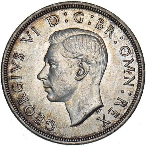 1937 Crown - George VI British Silver Coin - Superb