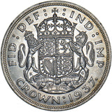 1937 Crown - George VI British Silver Coin - Superb