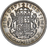 1937 Crown - George VI British Silver Coin - Superb