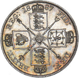 1887 Double Florin (Arabic 1) - Victoria British Silver Coin - Superb