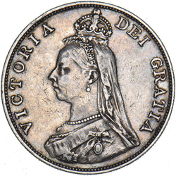 1887 Double Florin (Arabic 1) - Victoria British Silver Coin - Nice